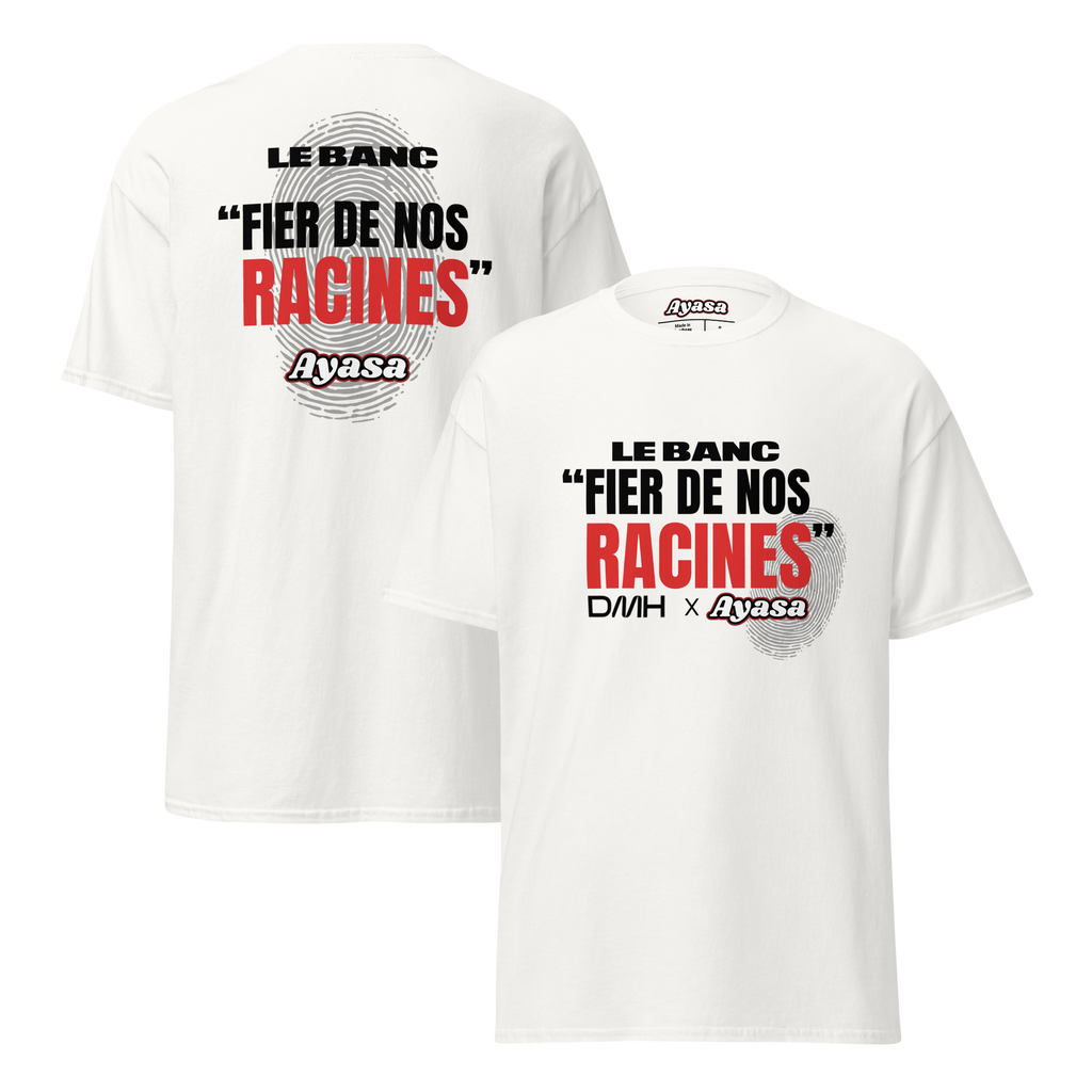 T-shirt « Fier de nos racines » collab Ayasa x Le Banc (blanc)