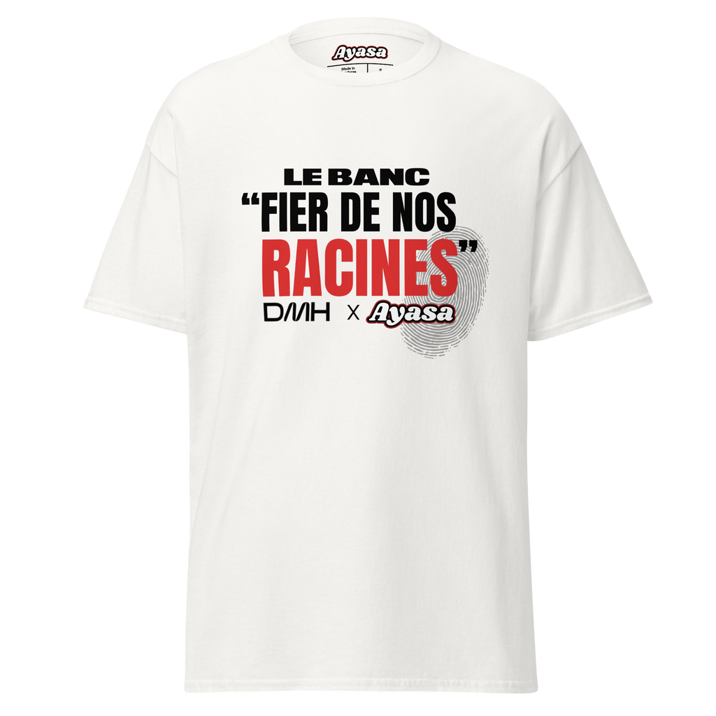 T-shirt « Fier de nos racines » collab Ayasa x Le Banc (blanc)