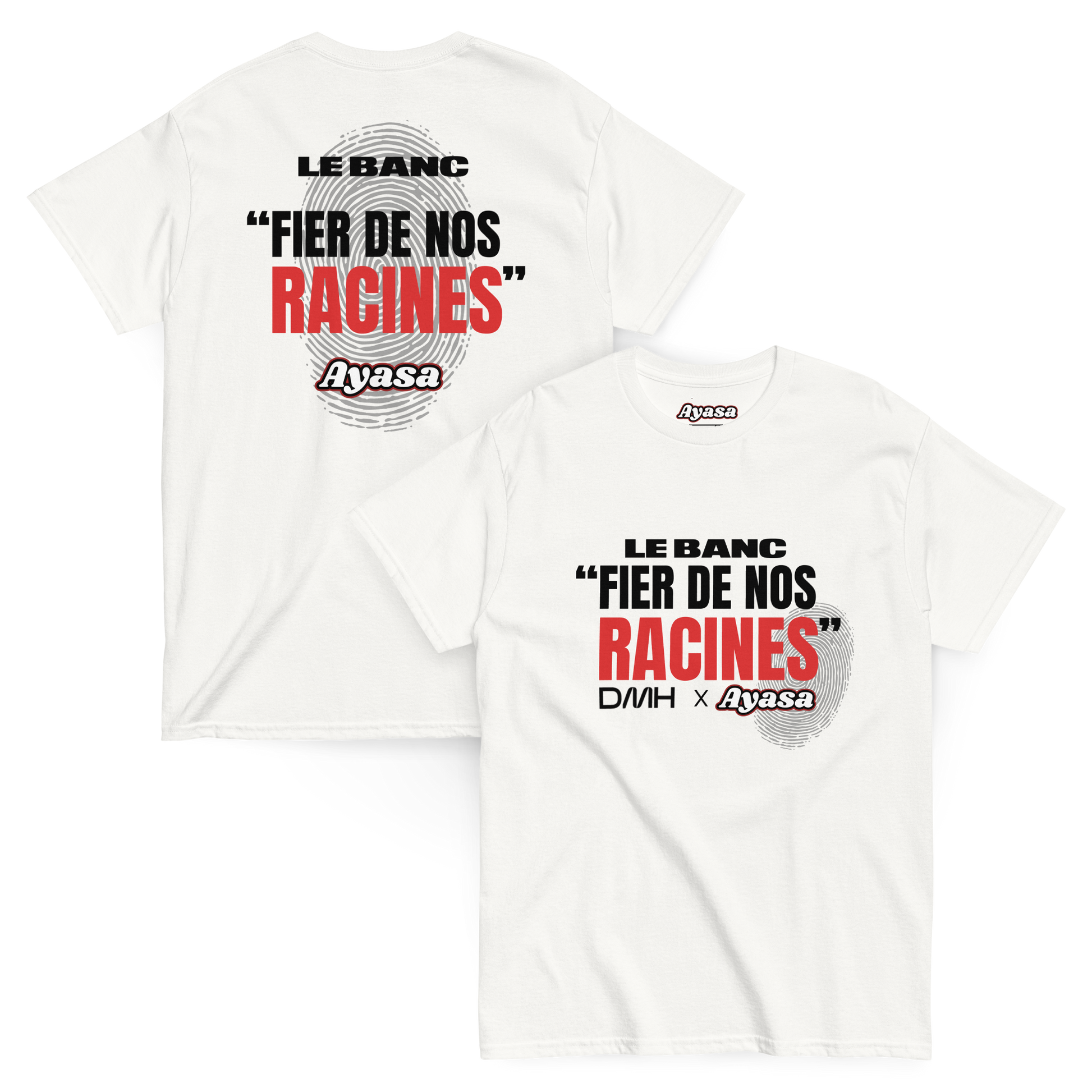T-shirt « Fier de nos racines » collab Ayasa x Le Banc (blanc)
