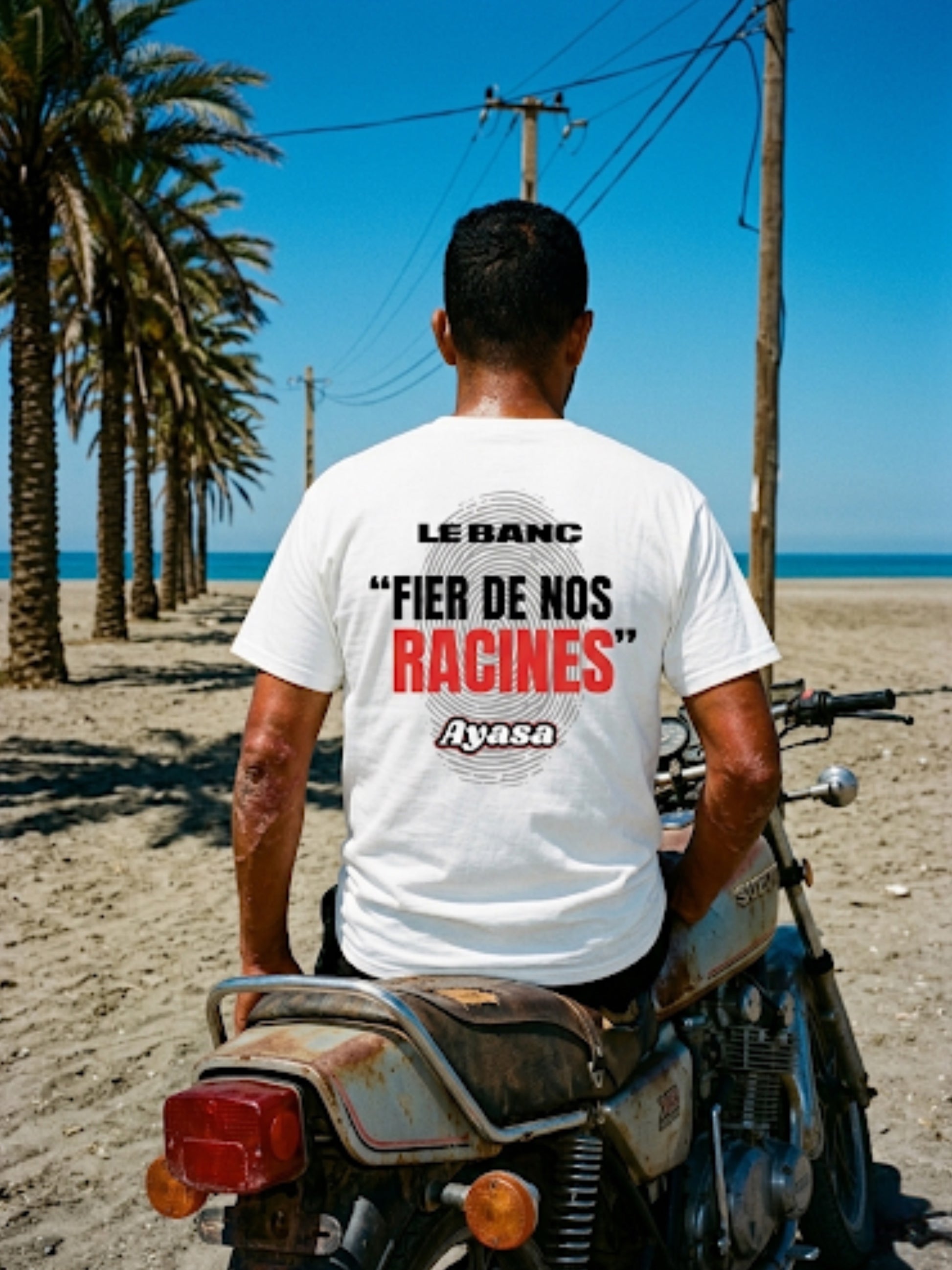 T-shirt « Fier de nos racines » collab Ayasa X Le Banc (Blanc)