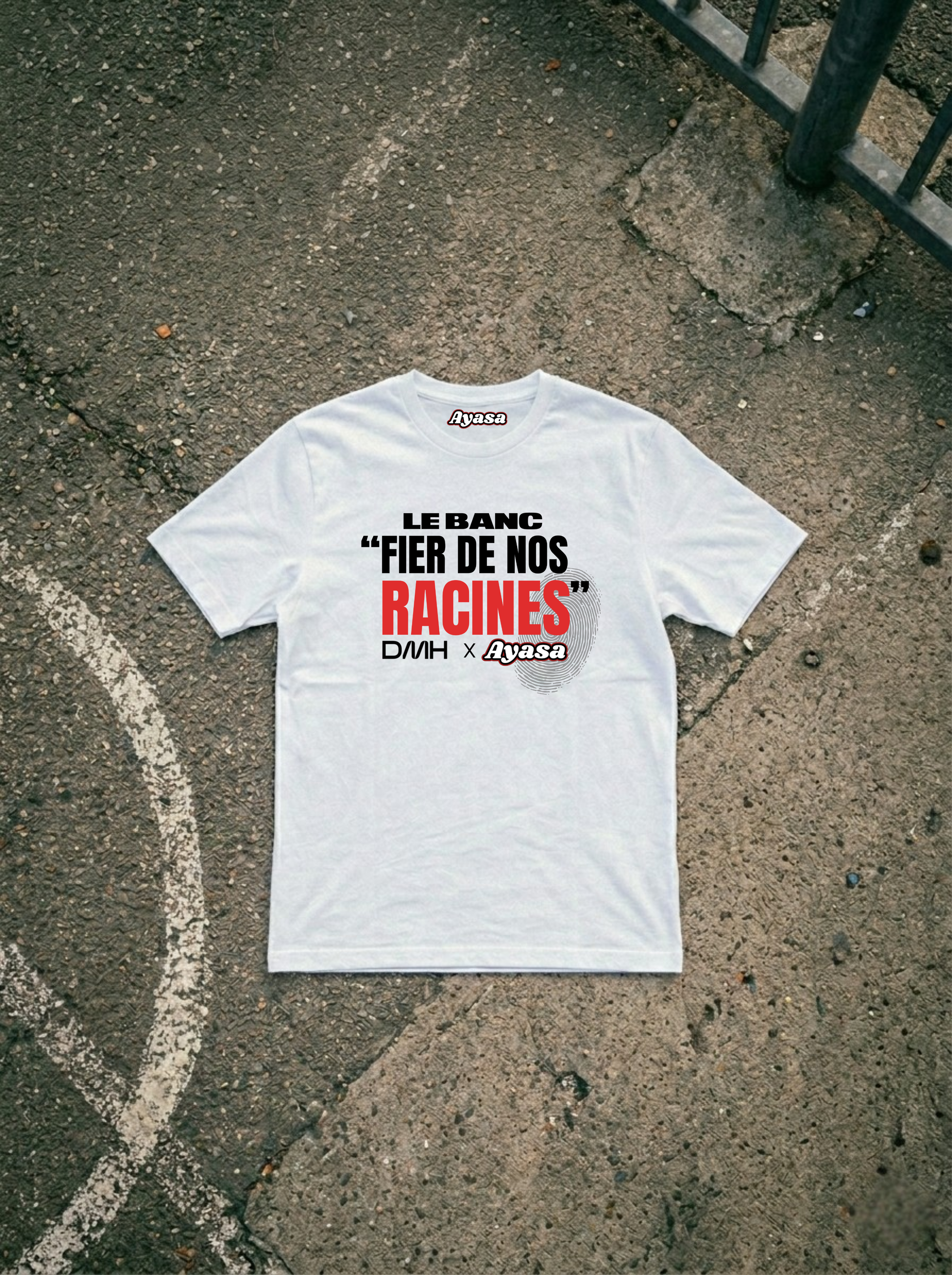 T-shirt « Fier de nos racines » collab Ayasa X Le Banc (Blanc)