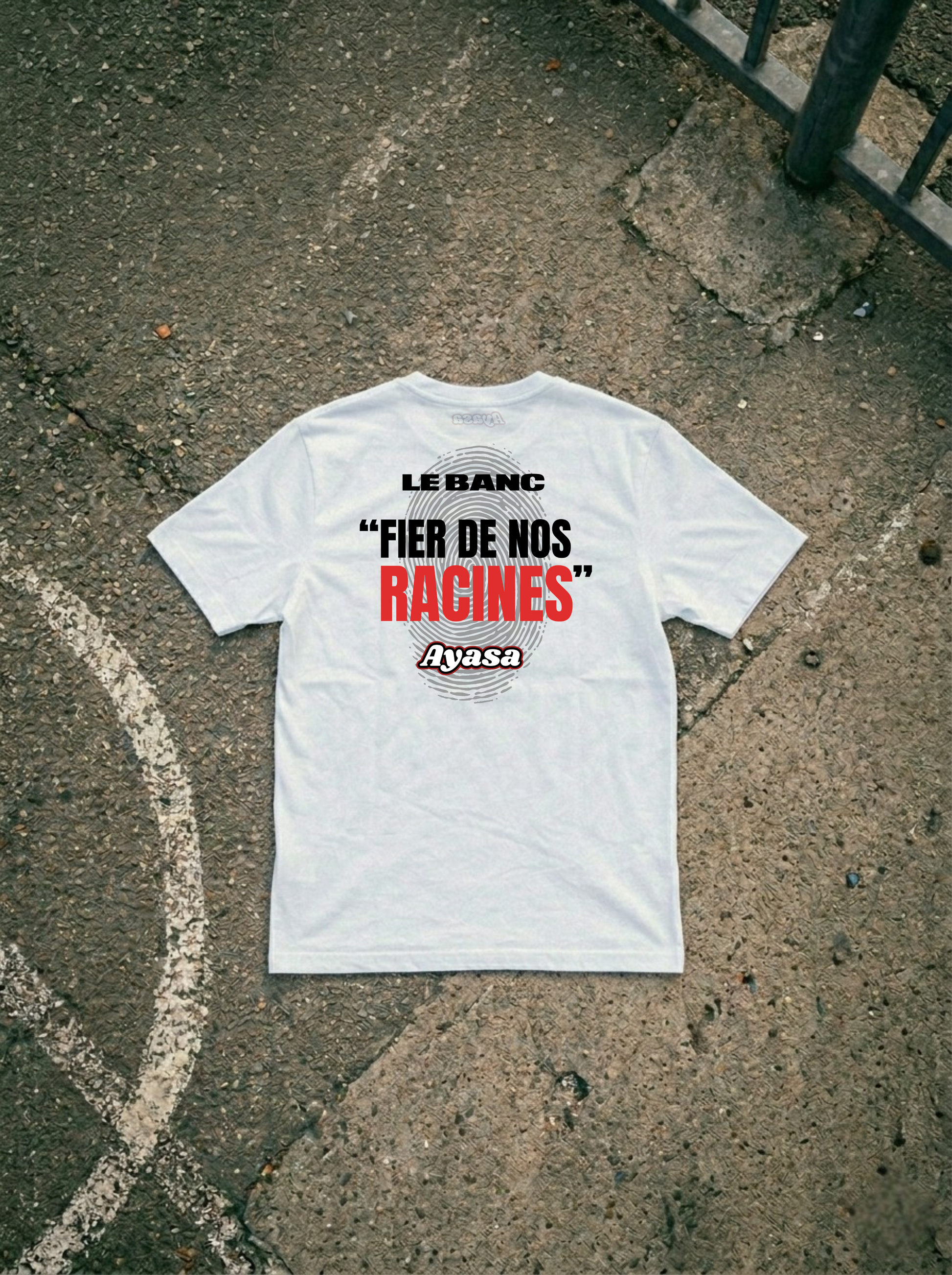 T-shirt « Fier de nos racines » collab Ayasa X Le Banc (Blanc)