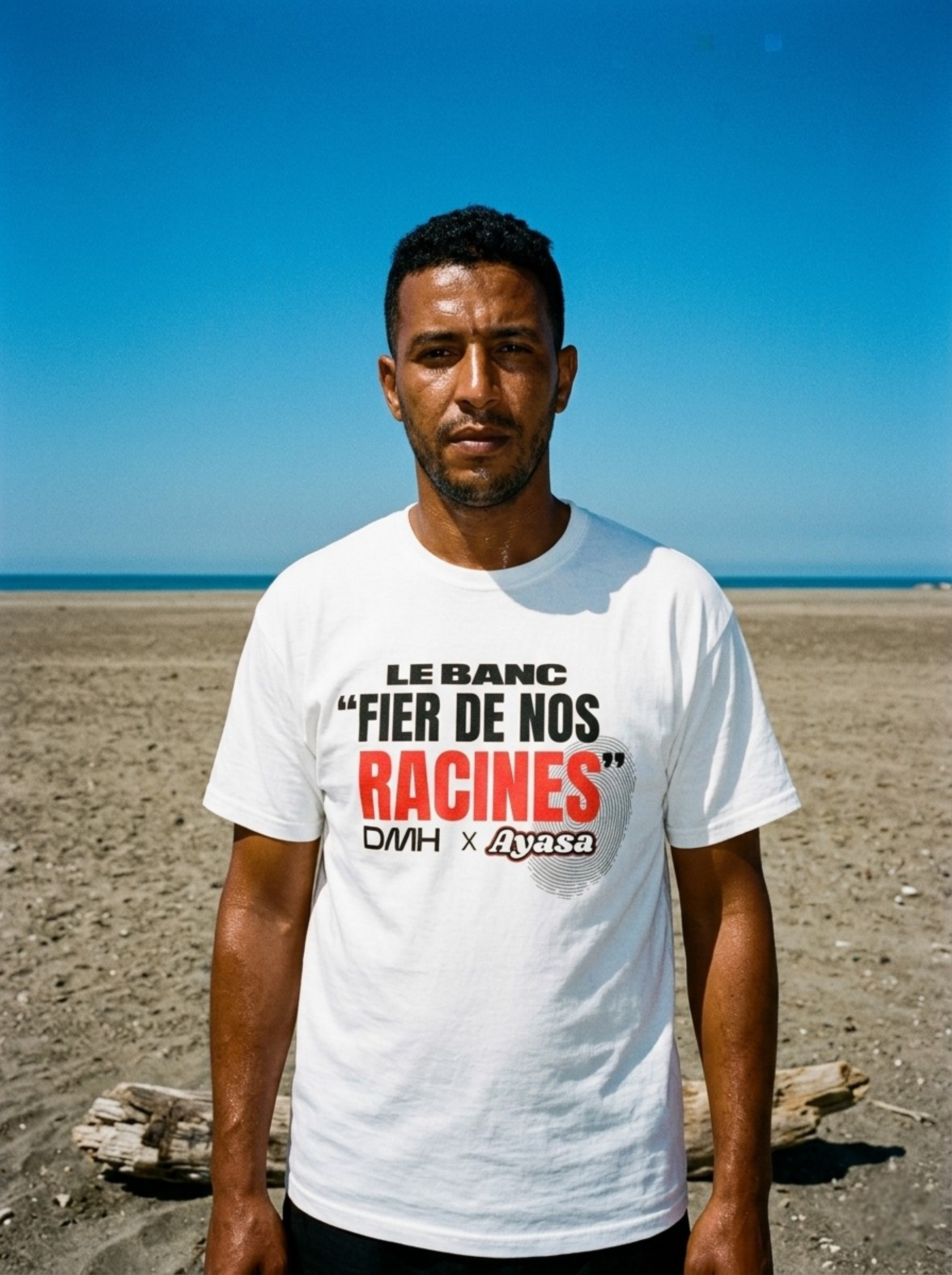 T-shirt « Fier de nos racines » collab Ayasa X Le Banc (Blanc)