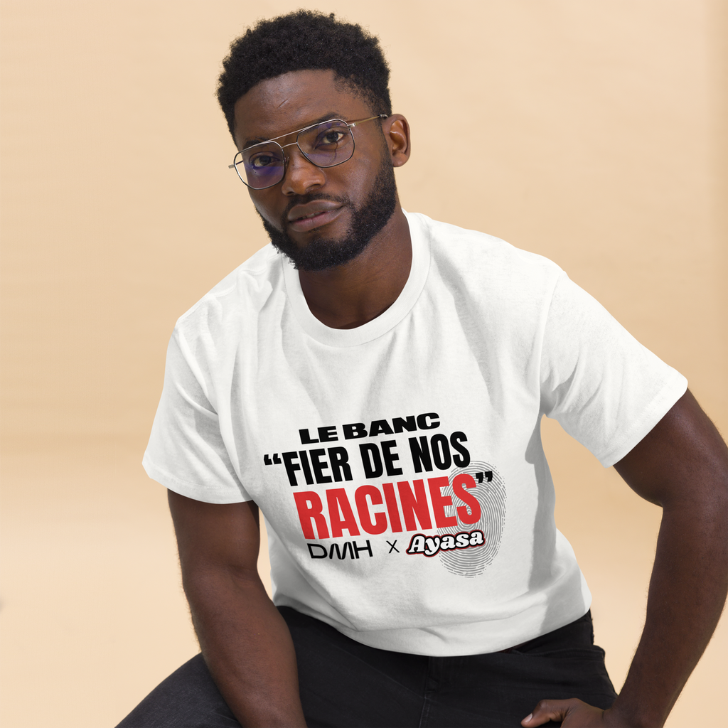 T-shirt « Fier de nos racines » collab Ayasa x Le Banc (blanc)